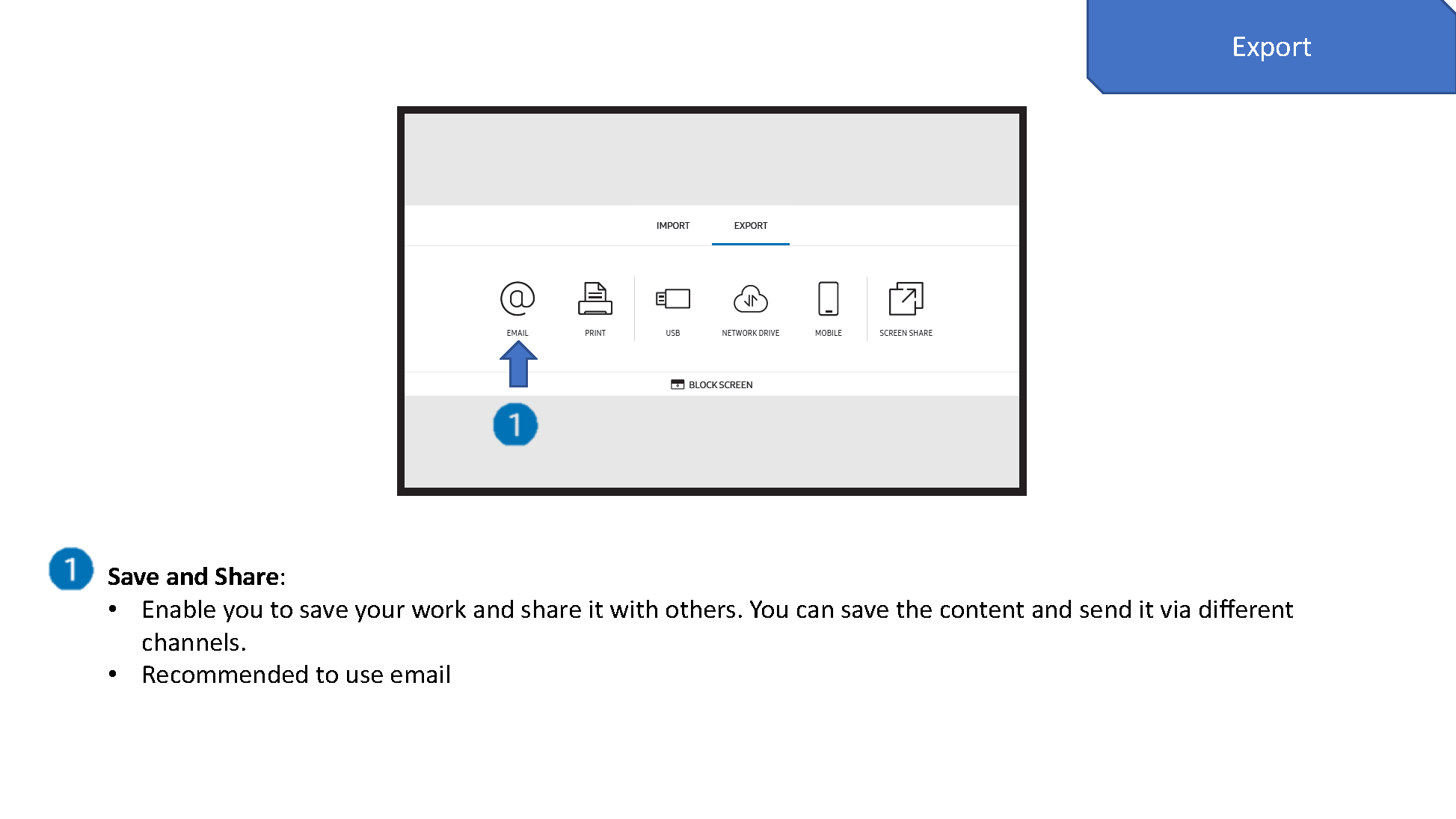 Export Options Interface